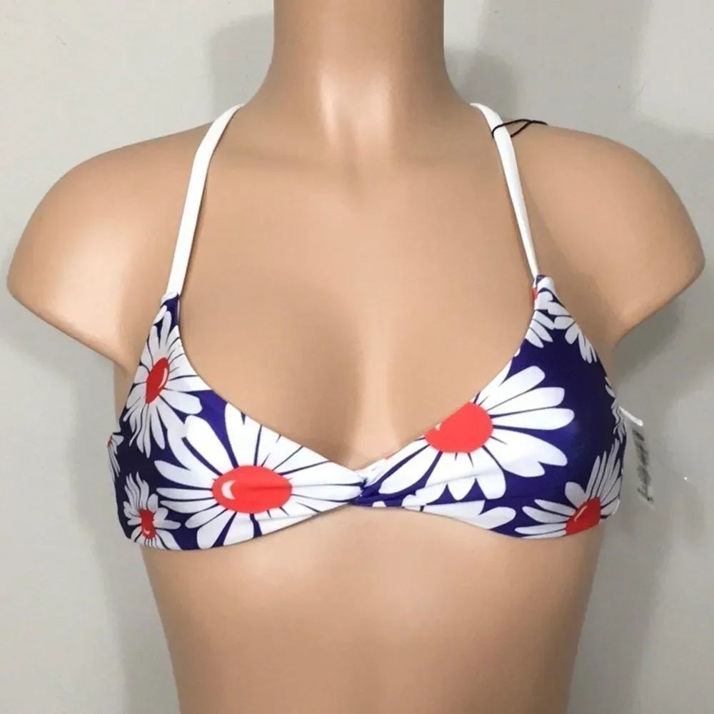 WILDFOX reversible daisy stripe bikini top. NWT